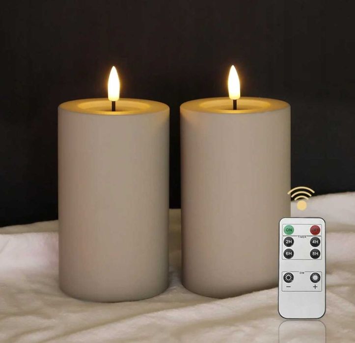 Zestaw 2 świec LED do użytku na zewnątrz, 12,7 cm, wodoszczelne