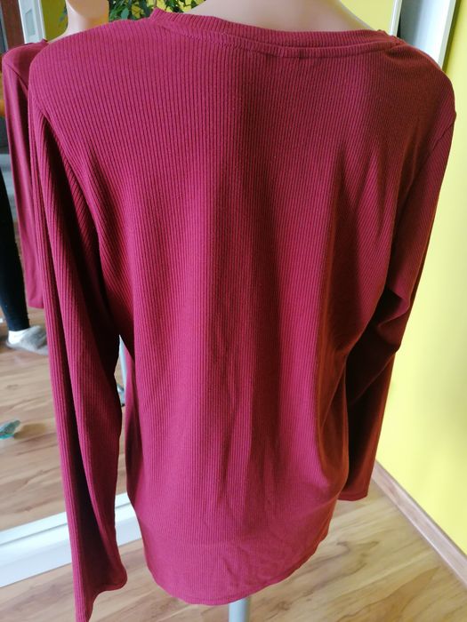 Swetr bluzka wiśniowa bordowa h&m XL