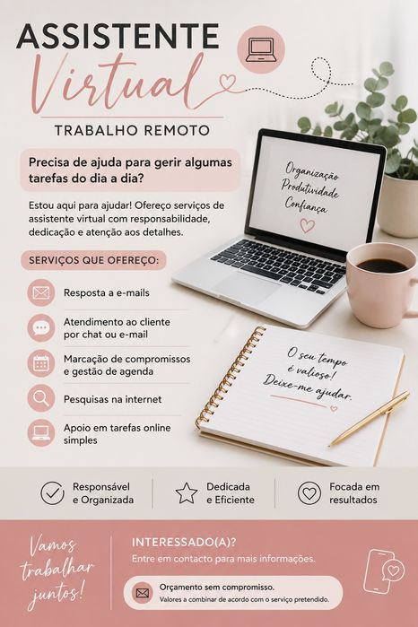 Trabalho remoto/ Assistente virtual