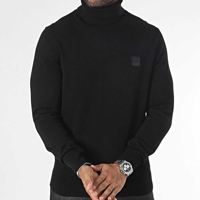 HUGO BOSS męski golf sweter BLACK NOWOŚĆ