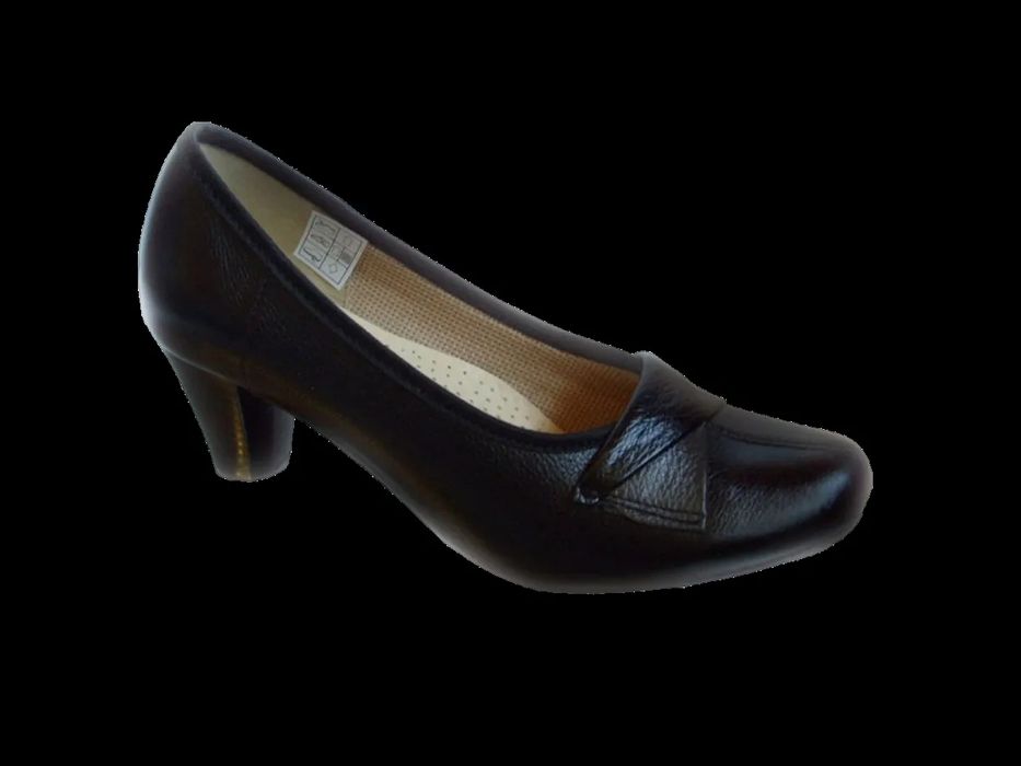 BnW Skórzane czarne czółenka o tęgości G