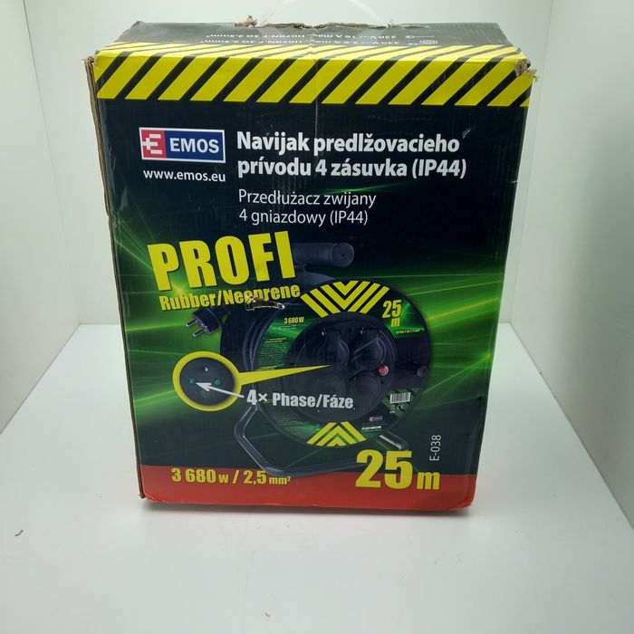 Przedłużacz bębnowy Emos 25 m 4 szt. gniazd czarny