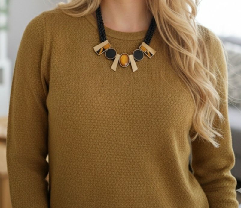 Sweterek,sweter musztardowy, M