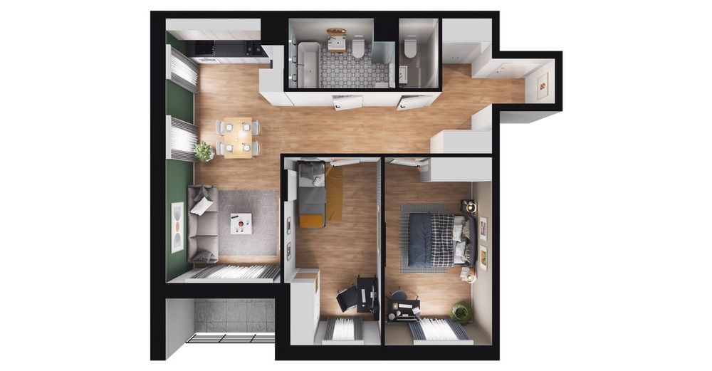 3-pokojowe mieszkanie 64m2 + loggia