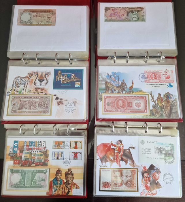 Grande colecção de Notas/Envelopes de todo o mundo