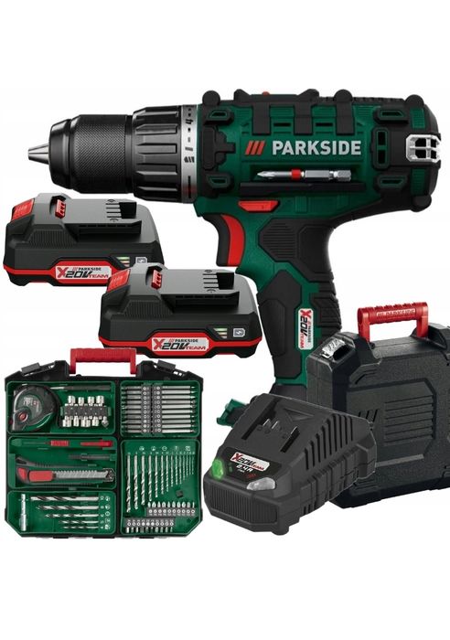 Wiertarko-wkrętarka parkside 2x bateria i akcesoria 3 lata gwarancji