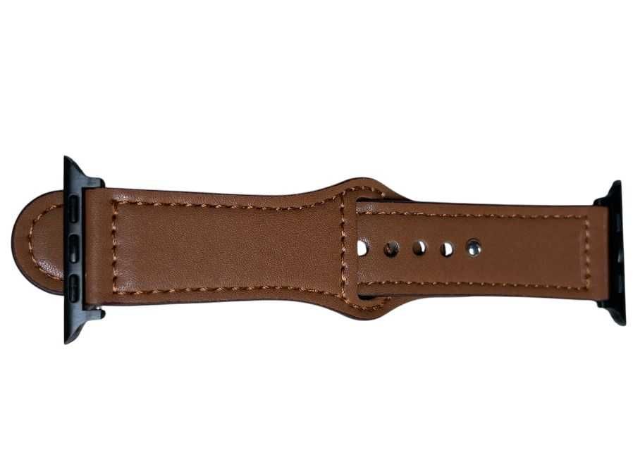 Apple Watch 42/44/45mm Opaska Pasek A'la skórzany brąz kod 2478