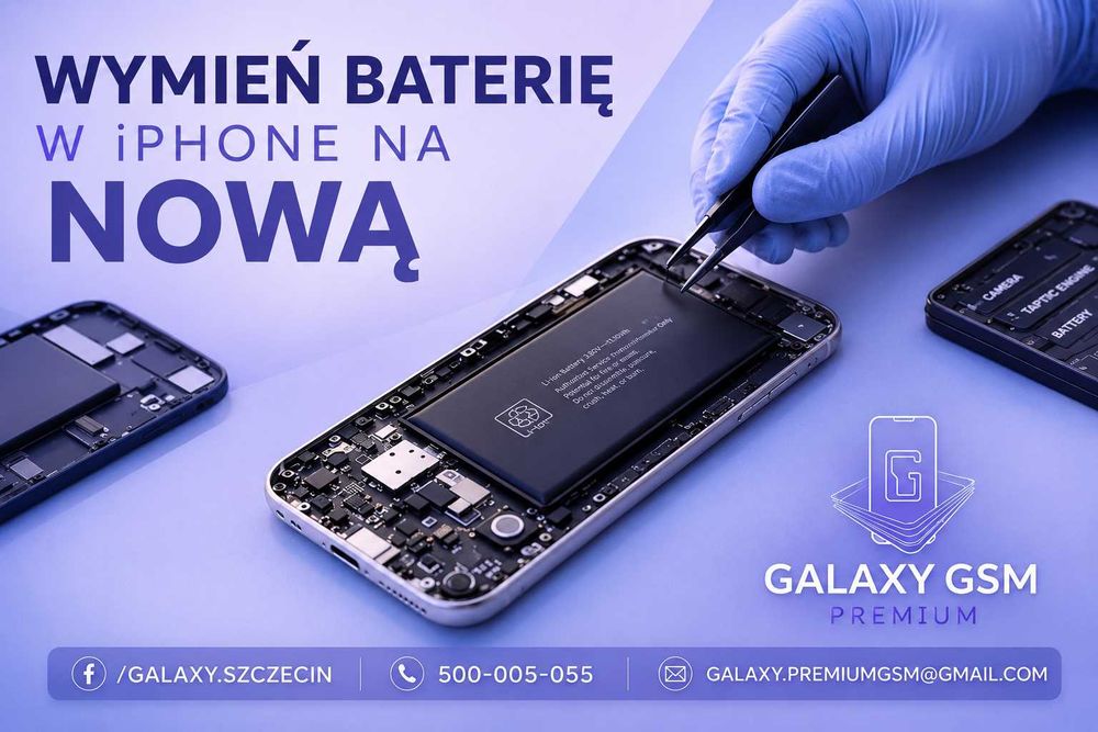 Wymiana baterii w Apple iPhone każdy model nie kasujemy danych szybko