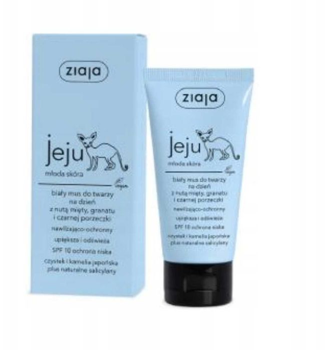 ZIAJA JEJU MŁODA SKÓRA Biały Mus krem do twarzy SPF10, 50ml