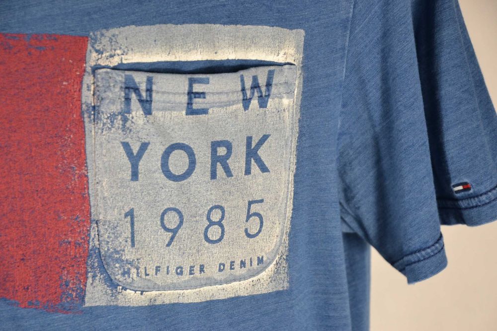 TOMMY HILFIGER New York 1985 Koszulka Męska L Oryginał Bawełna Tshirt