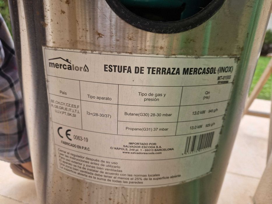 Estufa de exterior Mercalor (modelo MT-01555), em inox, potência 13 kW