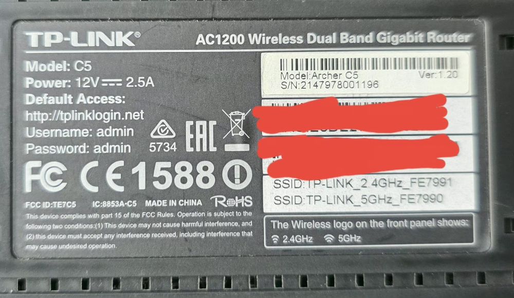 Router WiFi TP-Link   AC1200 C5  V1.20