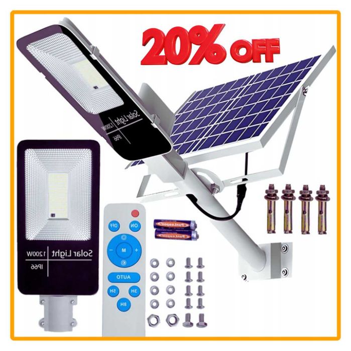 "Ultra Jasna Lampa Solarna 1200W: Oświetl Ulicę"