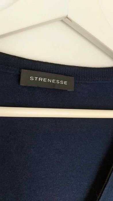 Sweter wełniany 100% wełny kardigan granatowy