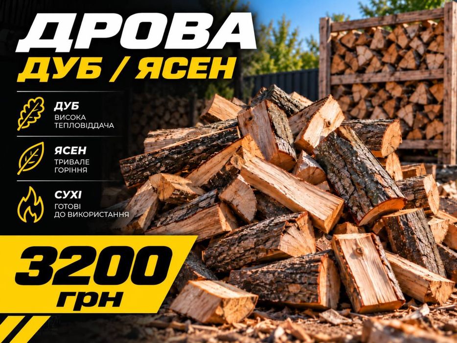 Колоті дрова Дуб / Ясен — 3200 грн