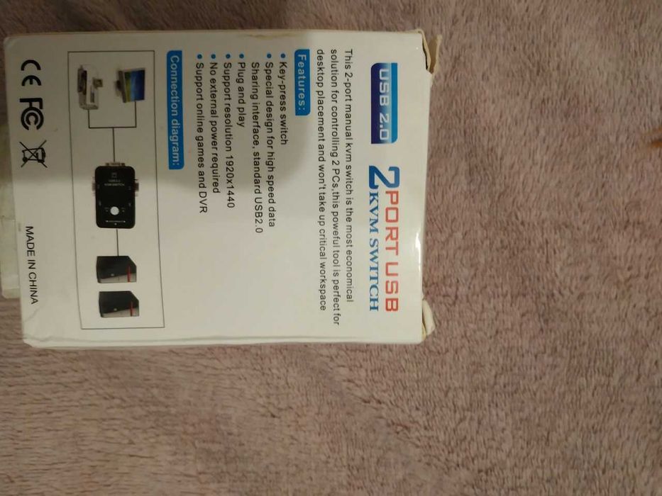 Przełącznik switch KVM21UA USB2.0 VGA