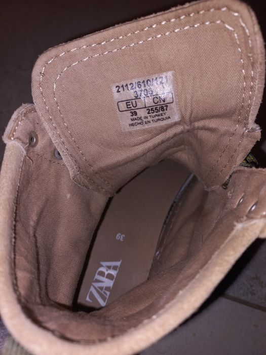 Zara skórzane trapery 39 24,5cm.