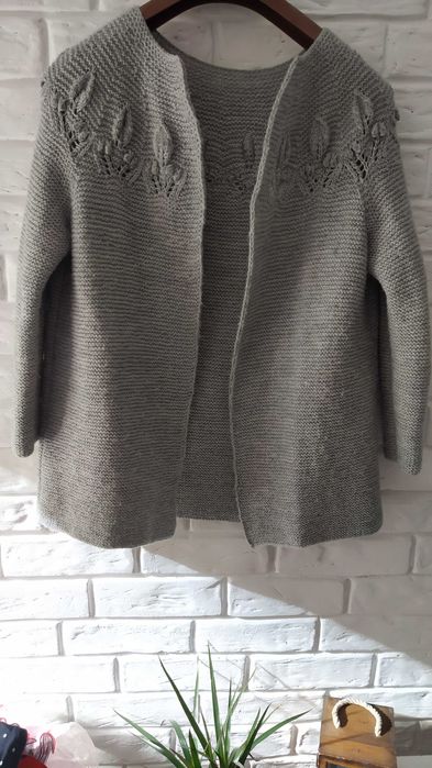 Sweter szary ciepły piękny 44