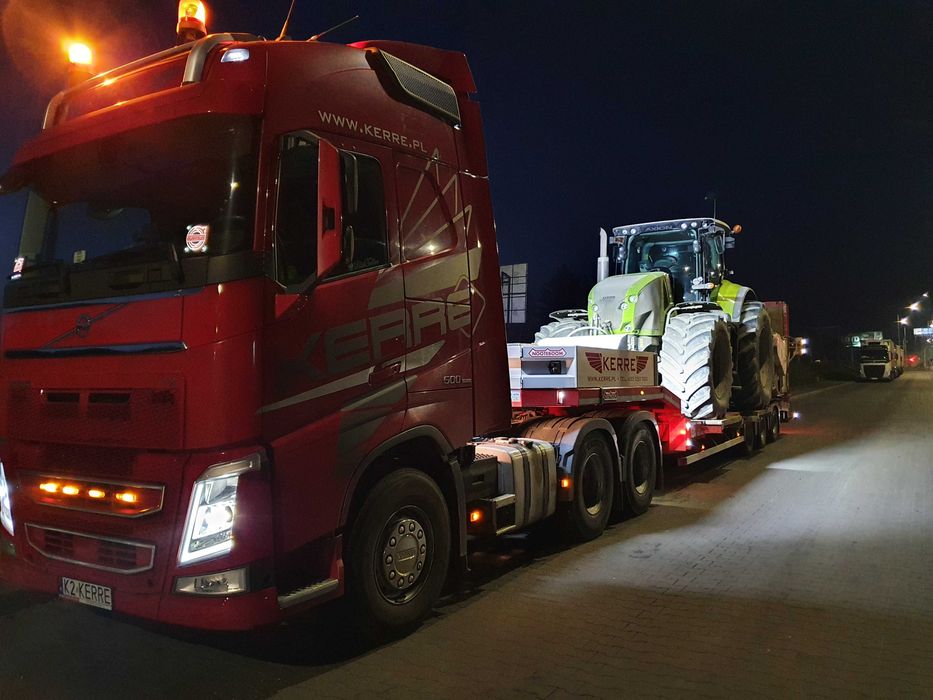 Transport niskopodwoziowy - maszyny ciężkie, budowlane, konstrukcje.