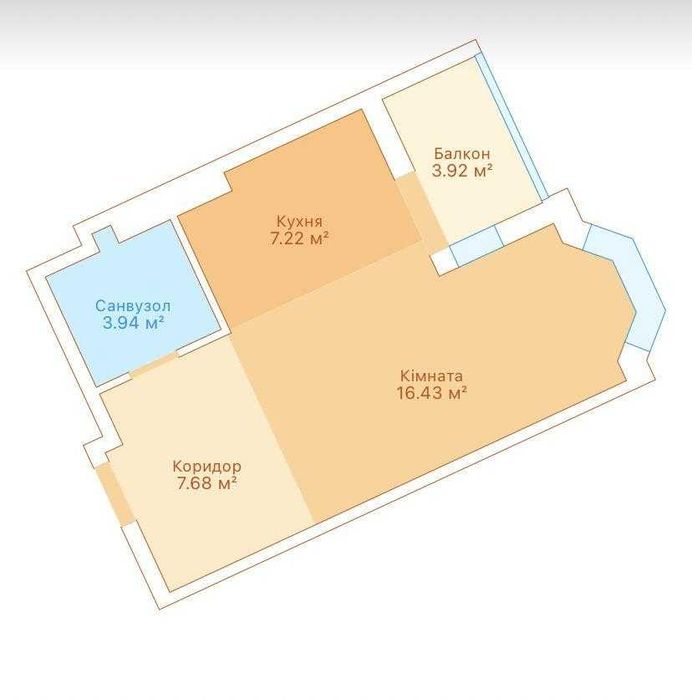 1-кімнатна квартира за адресою (площа 39,2 м²) - Atlanta.ua - фото 2