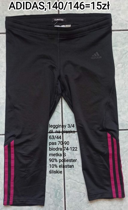 Legginsy dziewczęce 3/4 adidas.