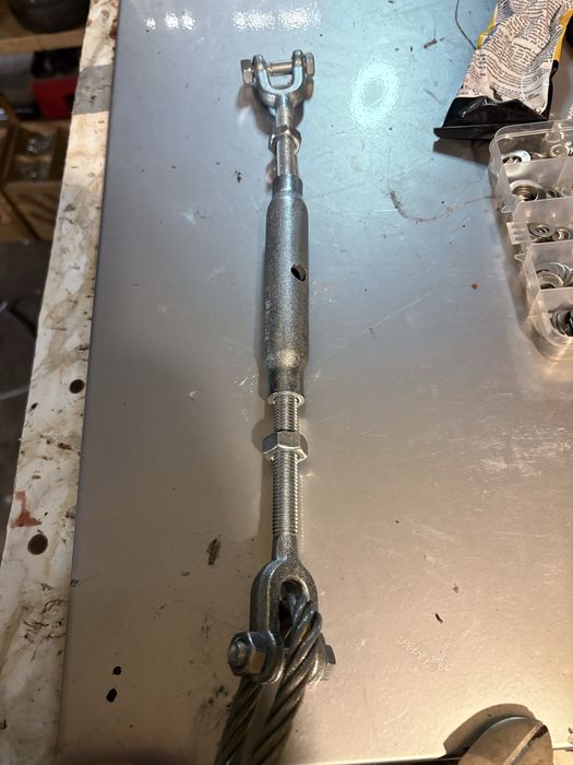 Liny Stalowe ocynk, 8mm, 7x360cm + 4Naciągi