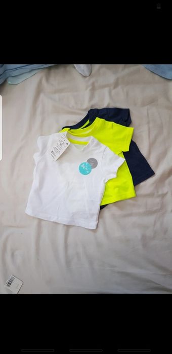 Koszulka t-shirt 3 pack 56 cm nowe 0-3 miesiące