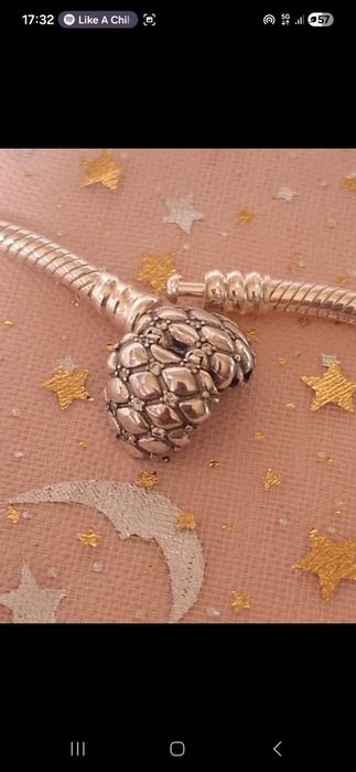 Pulseira prateada para berloques