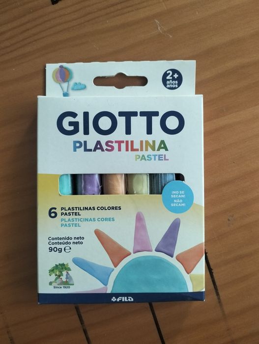Caixa 6 Plasticinas Cores Pastel 90g – Giotto Plastilina (Nova)