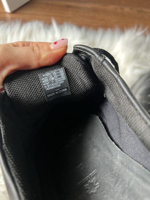 Ecco skórzane buty czarne goretex 49