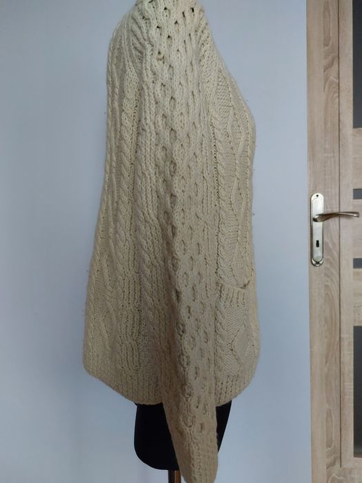 Sweter wełniany 100% na guziki roz. XL oversize