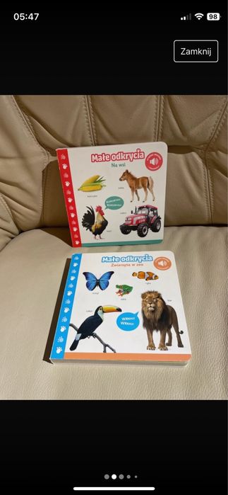 Książeczki interaktywne dźwiękowe z okienkami odgłosy zwierząt