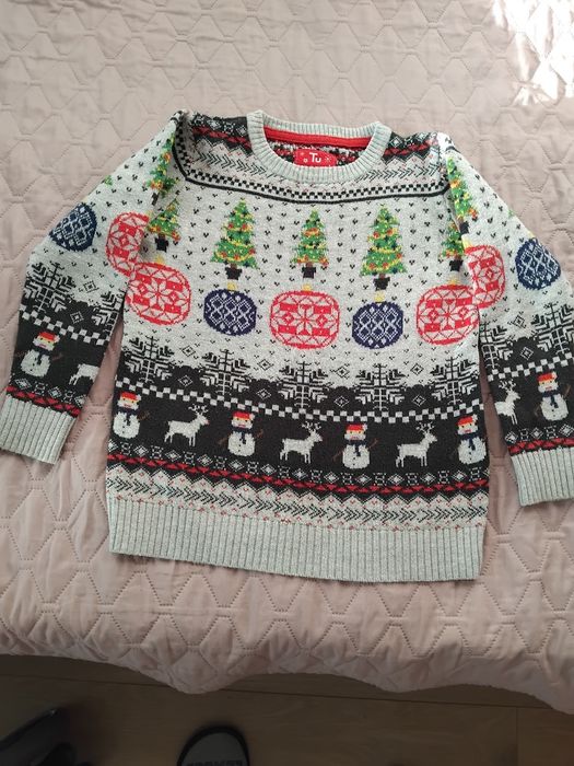 Свитер на хлопчика  з новорічним  рисунком на 4 роки,104см.