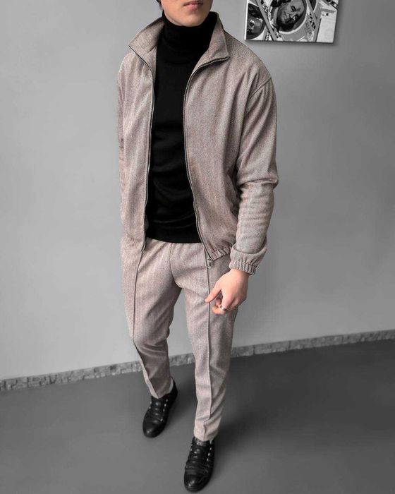 Чоловічий повсякденний комплект у класичному стилі (куртка + брюки)
