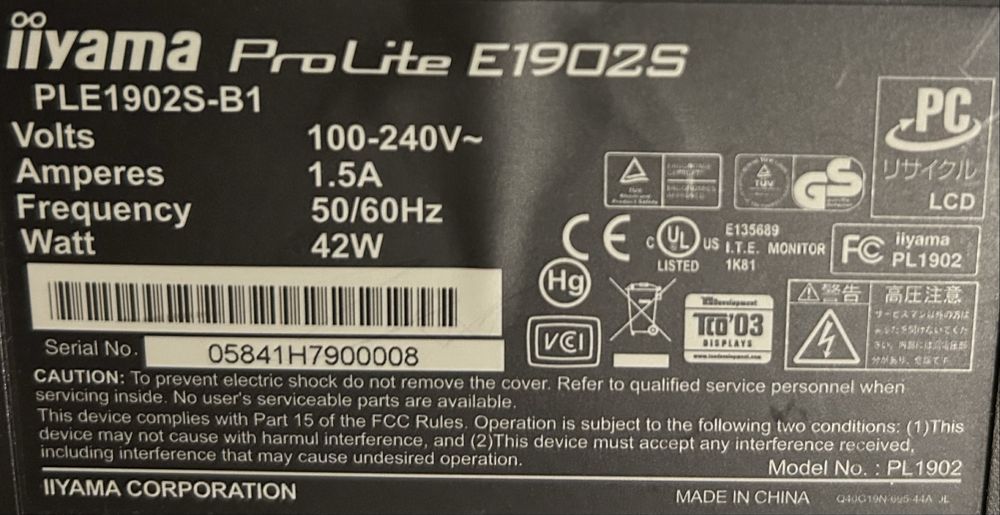 Dwa Monitory firmy iiyama