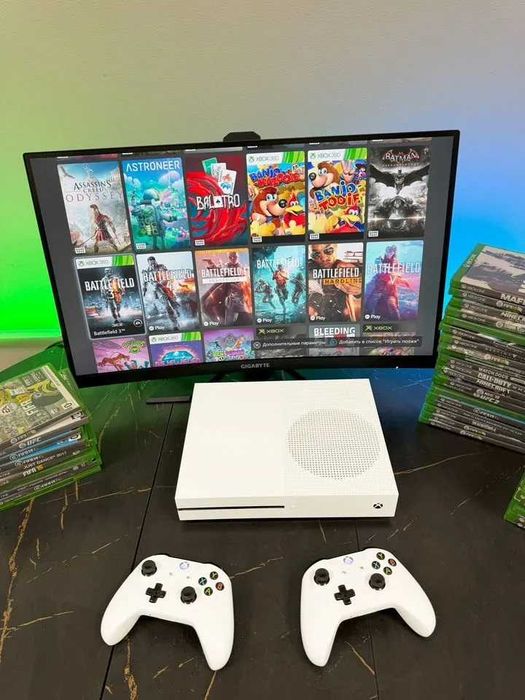 Xbox One S 1TB | З Дисководом| 2 джойстика | Готовий до гри комплект!