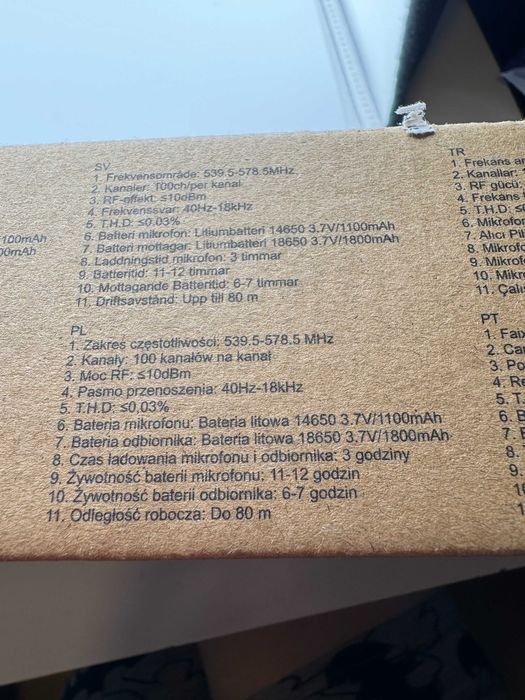 Mikrofon Tonor TW-520 bezprzewodowy karaoke wesela kościół regulacja