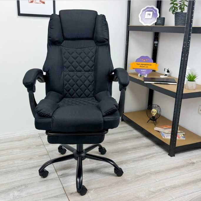 Офисное игровое кресло DEXON ткань экокожа подставка для ног Скидка