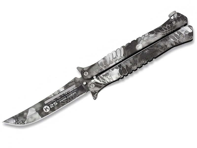 Nóż motylek K25/02142 Balisong Black Phyton