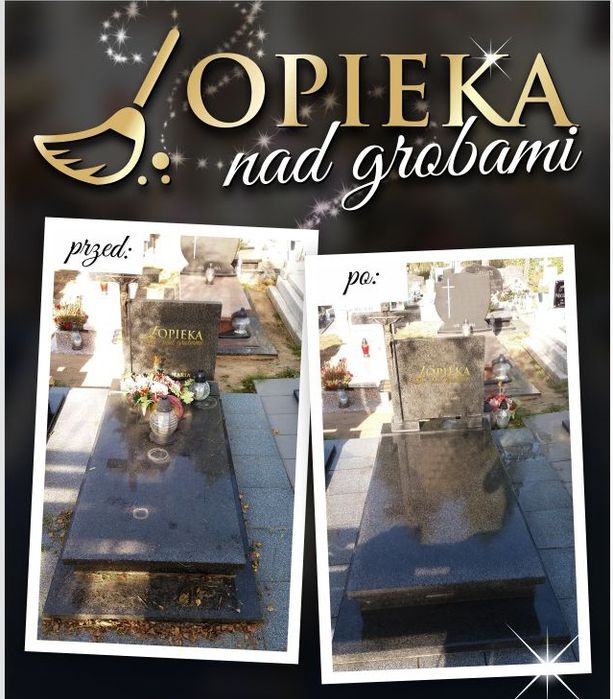 Sprzątanie grobów mycie grobów opieka nad grobami Renowacja Liter