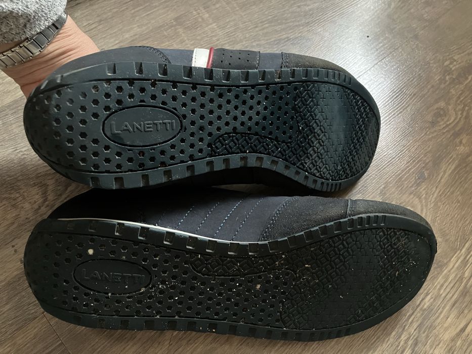 Sneakersy Lanetti 45, niskie, granatowe