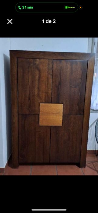 Movel de sala 120x180 em madeira de castanho maciço