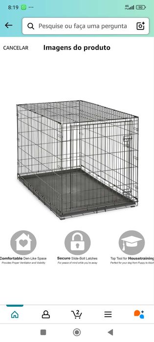 Gaiola para cães metal