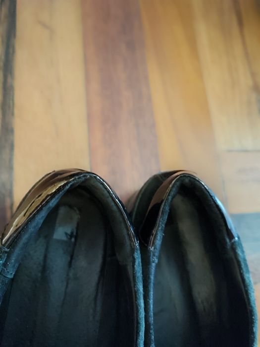 Слипоны женские р37 кожа лак+ замша