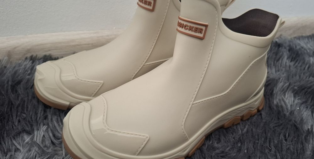 Beżowe kalosze unisex design 41