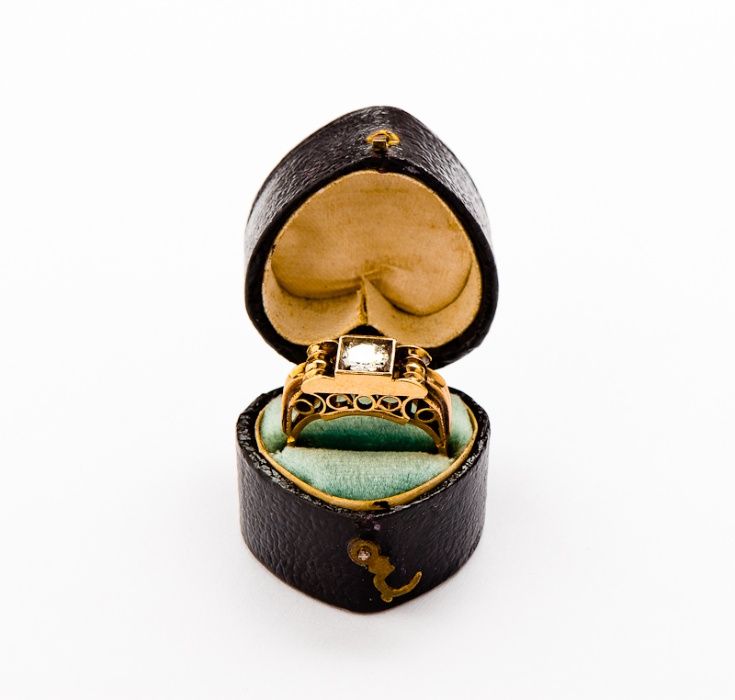 Stary Złoty Pierścionek - 5,05g - DIAMENT - ART-DECO - KRAKÓW