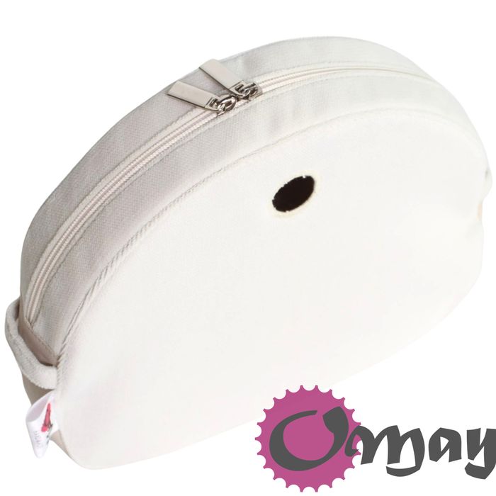 ŚMIETANKA organizer do OBAG MOON LIGHT welur krem 2 kieszenie OMAY