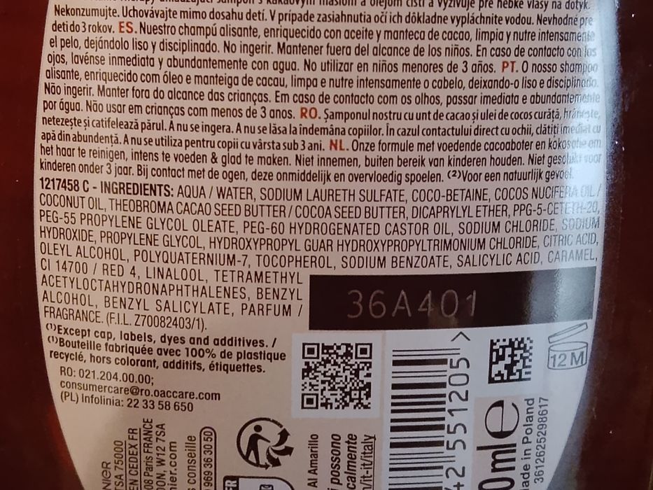 Szampon do włosów suchych Garnier Ultra Doux.