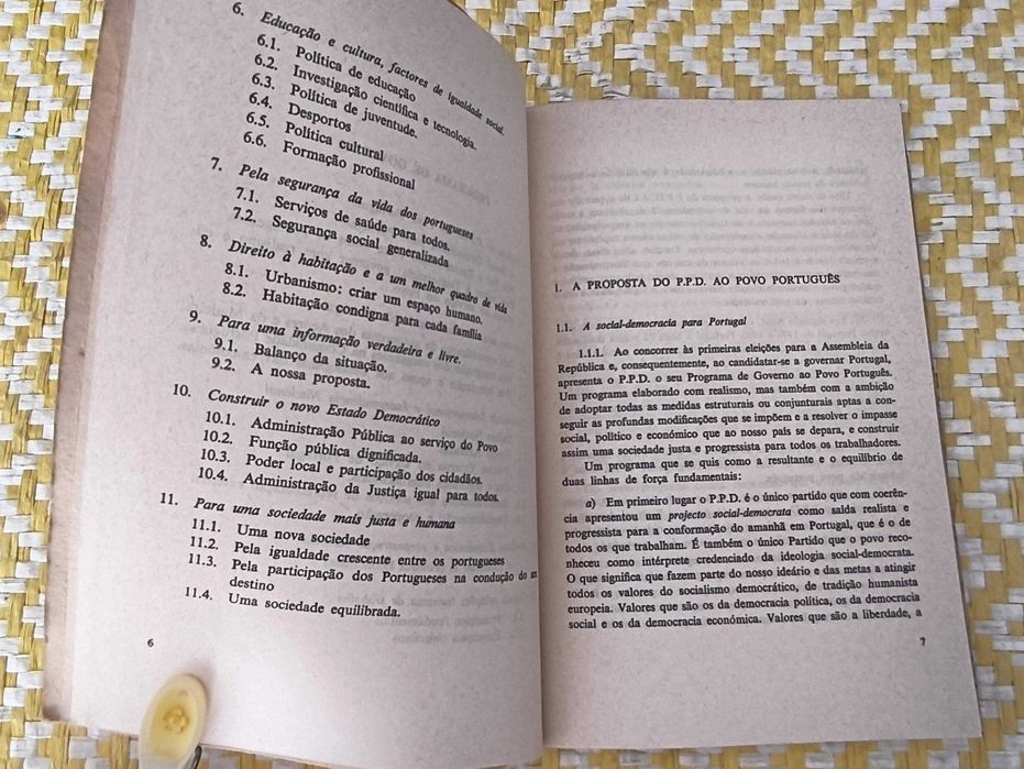 1ª Eleição da Assembleia da República - 1976 Programa do Partido Popular Democrático