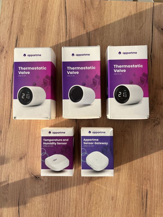 Appartme Smart Home – 3 głowice termostatyczne + bramka + czujnik (komplet)